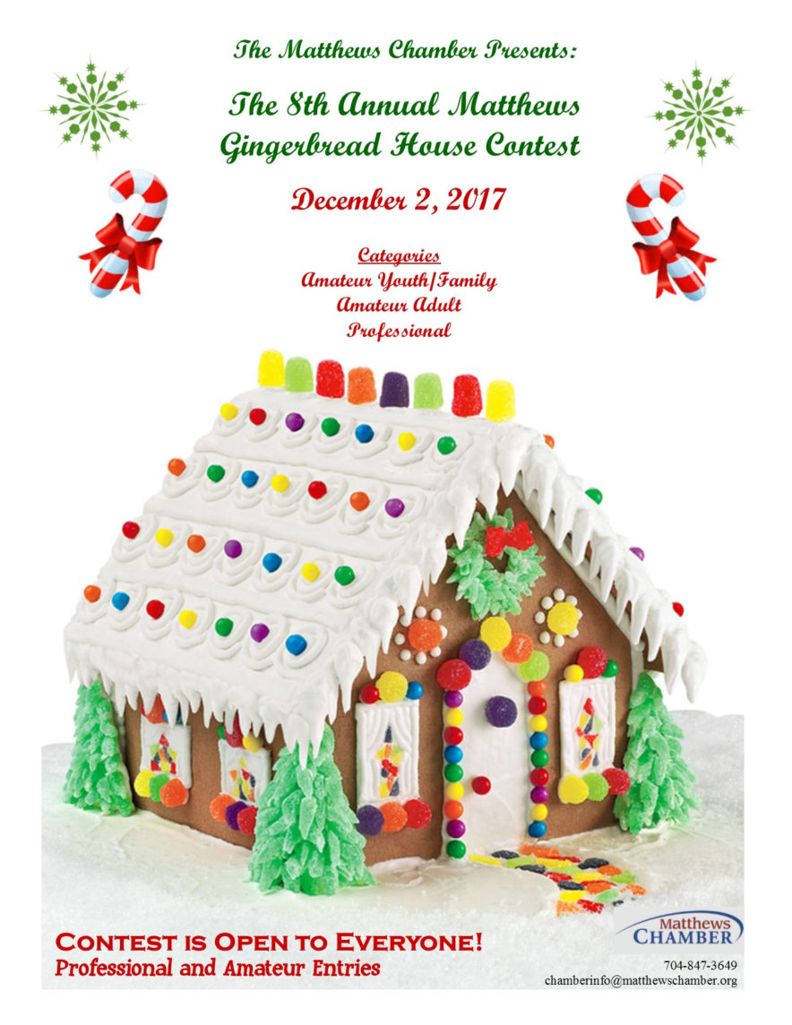 Gingerbread House Contest - Matthews Chamber of Commerce, Matthews, NC